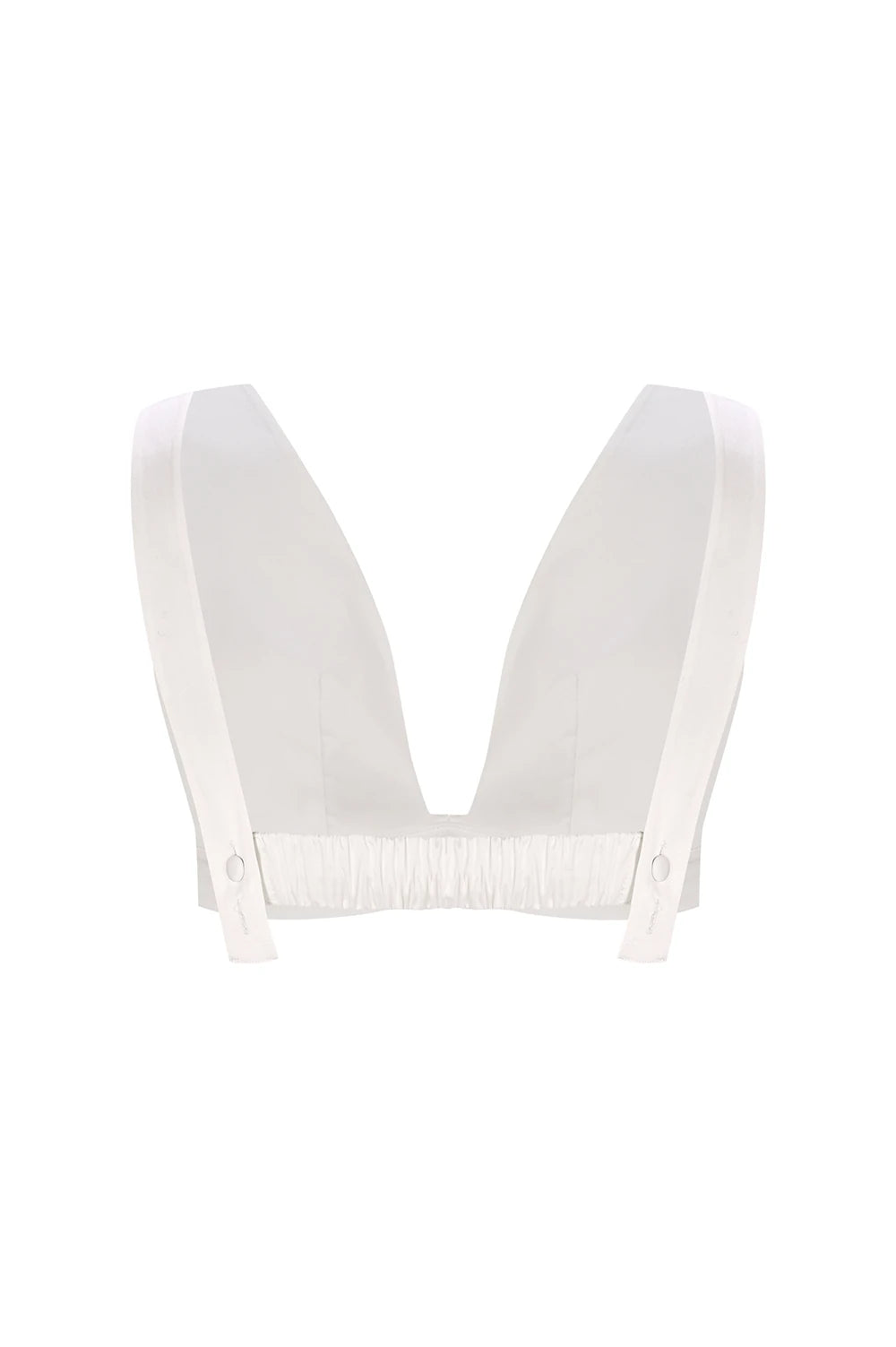 CAVELLA %100 Pamuk Bustiyer - Beyaz | CAVELLA bustiyer, ayarlanabilir yapısı ve iki yaka seçeneğiyle esnek kullanım sunar. %100 pamuk kumaşı, klasik ve modern çizgileri birleştirir.