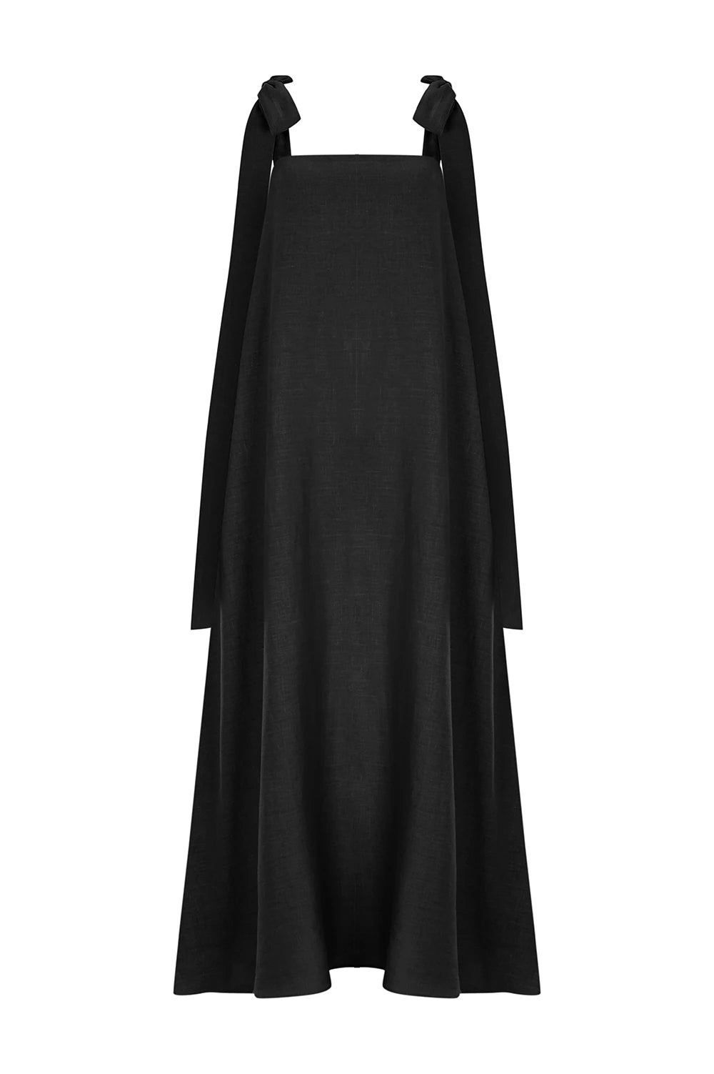 ELIANA %100 Keten Elbise - Siyah | ELIANA, %100 keten, straplez elbise. Hafifliğiyle yazın ferahlık sunar. Ayarlanabilir askılarıyla çok yönlü şıklık. Zamansız bir parça.