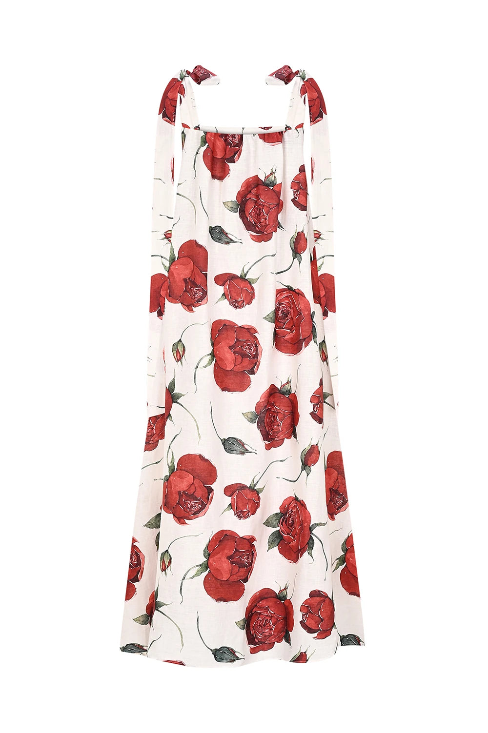 ELIANA %100 Pamuk Elbise - Gül Desenli | %100 pamuk gül desenli ELIANA elbise, yazın ferahlığını sunar. Ayarlanabilir askılarıyla çok yönlü stil, zamansız şıklık sağlar.