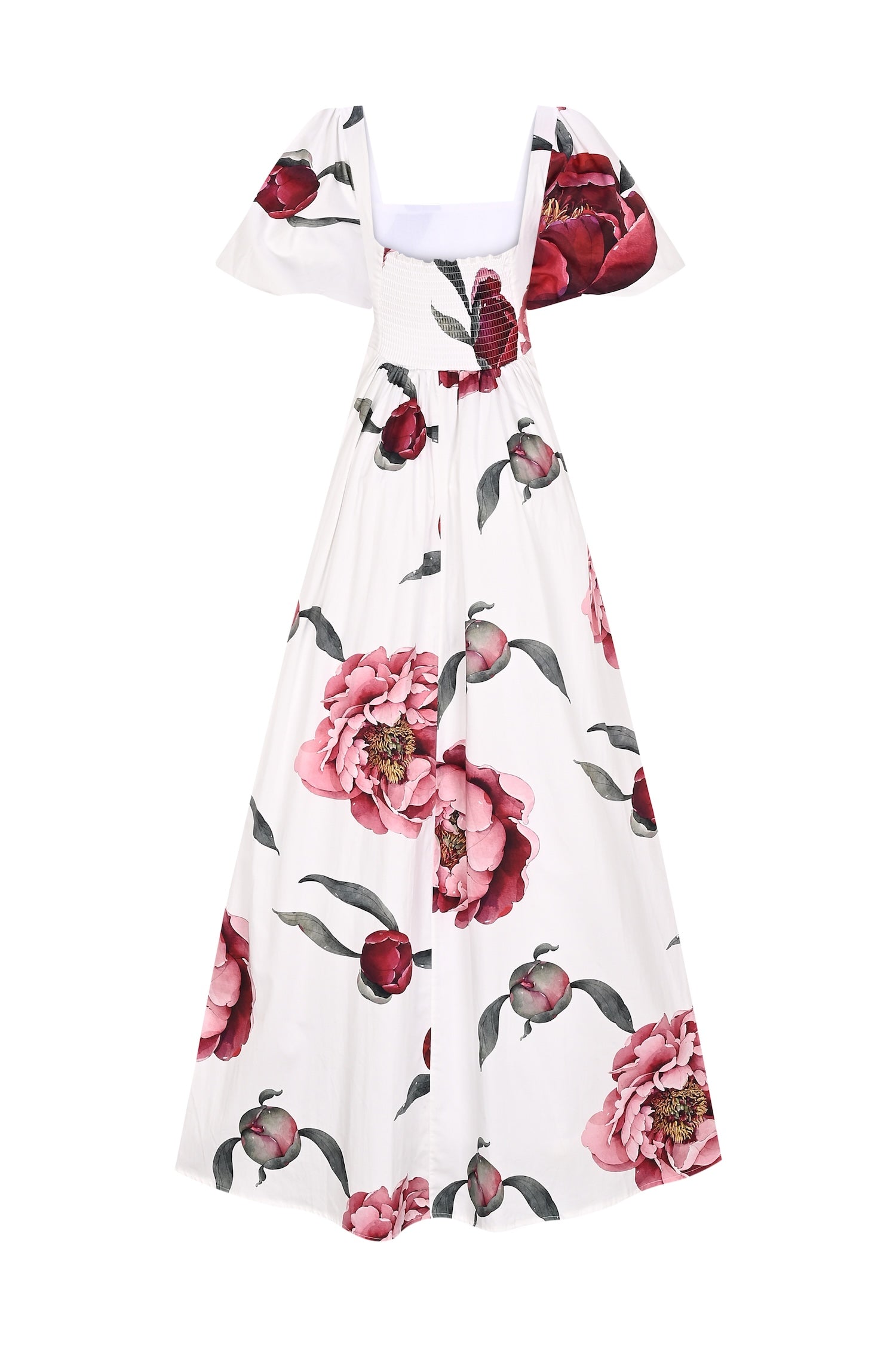 FIORINA %100 Pamuk Elbise - Şakayık | %100 pamuk FIORINA elbise, şakayık deseni ve balon kol formuyla yaz stilinizi yükseltir. Rahat kesimle gün boyu ferah ve şık kalın.