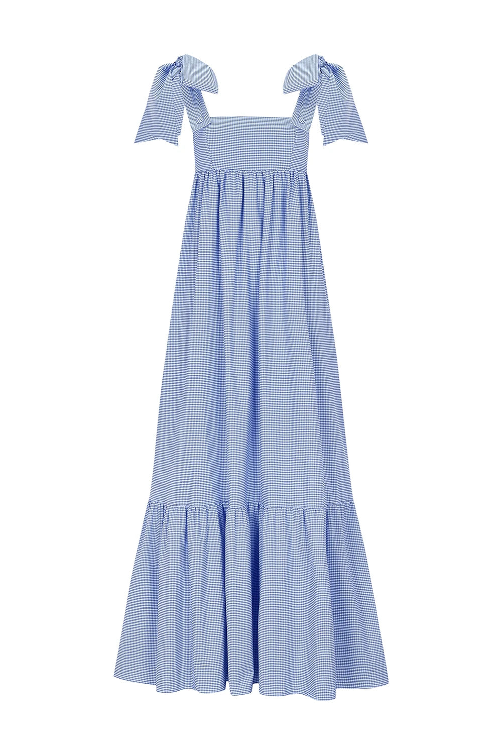 VELORIA %100 Pamuk Elbise - Mavi | VELORIA %100 pamuk elbise, pötikare kumaşıyla ferah bir his sunar. Çıkarılabilir askıları ve uzun formuyla her ortama uyum sağlar.