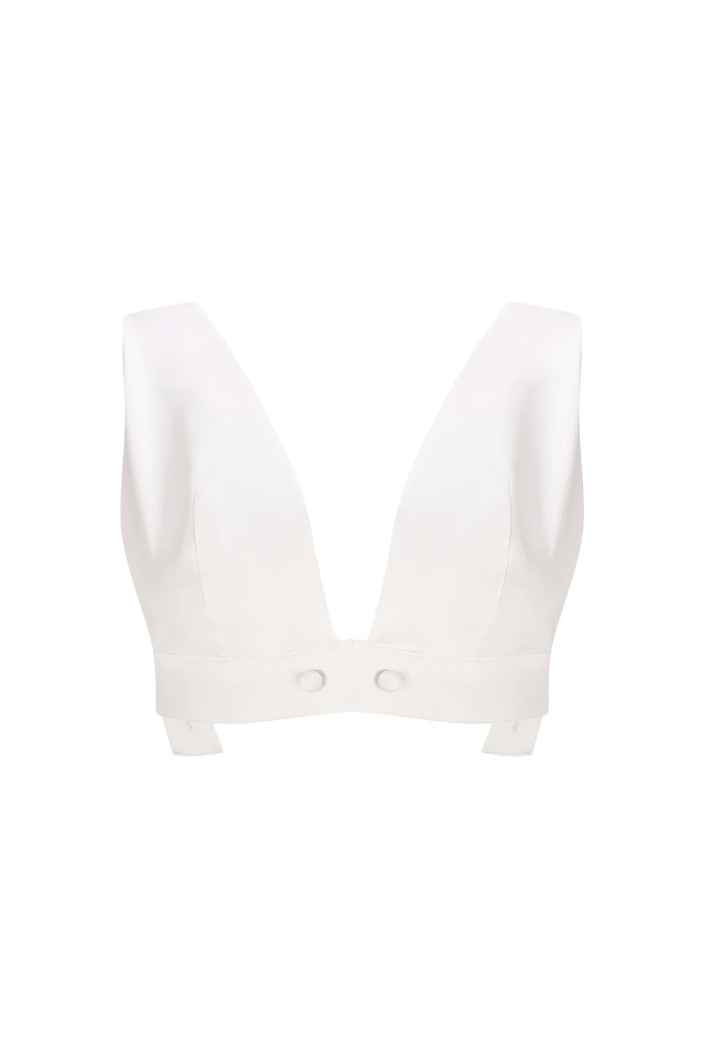 CAVELLA %100 Pamuk Bustiyer - Beyaz | CAVELLA bustiyer, ayarlanabilir yapısı ve iki yaka seçeneğiyle esnek kullanım sunar. %100 pamuk kumaşı, klasik ve modern çizgileri birleştirir.