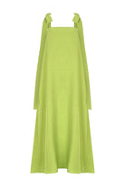 ELIANA %100 Keten Elbise - Yeşil | %100 keten ELIANA elbise, ayarlanabilir askıları ve hafifliğiyle yaz aylarında ferahlık sunar. Straplez tasarımıyla şıklığı yakalayın.