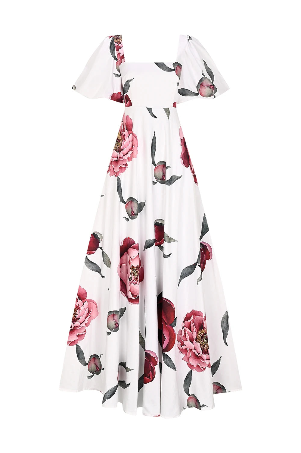 FIORINA %100 Pamuk Elbise - Şakayık | %100 pamuk FIORINA elbise, şakayık deseni ve balon kol formuyla yaz stilinizi yükseltir. Rahat kesimle gün boyu ferah ve şık kalın.