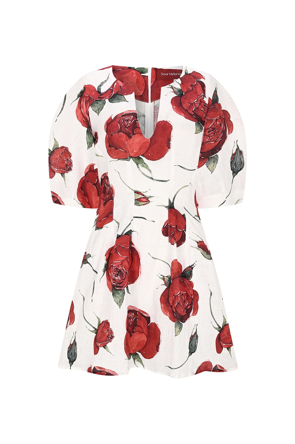 LIORA %100 Keten Elbise - Gül Desenli | %100 doğal keten ve gül deseniyle LIORA elbise, hafifliği ve konforu hissettirir. Truvakar kol ve net kesimiyle her an şıklık sağlar.